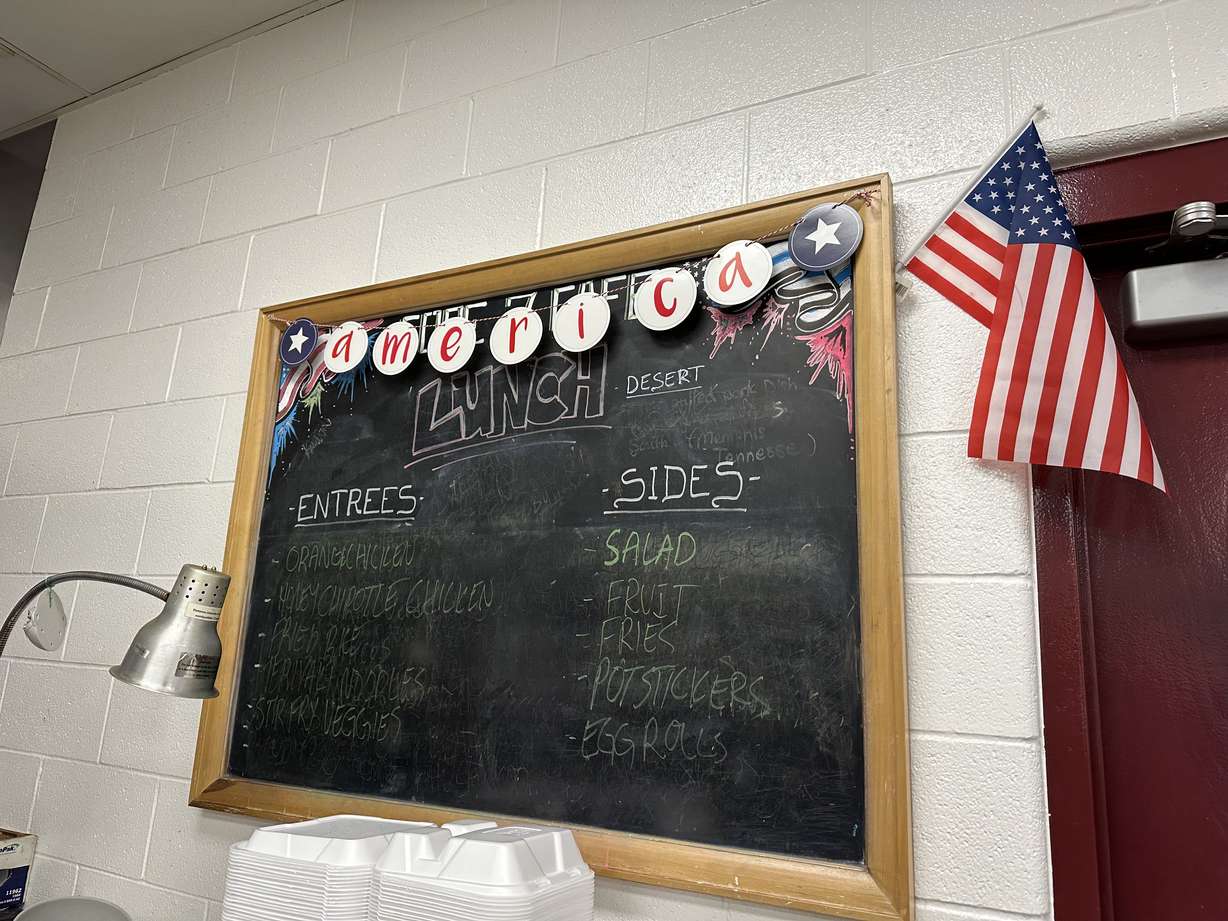 The menu on Monday for Code 7 Cafe at the Utah County Jail in Spanish Fork. The cafe is run by inmates and gives them the opportunity to work and learn skills to help prepare them for when they leave the jail.