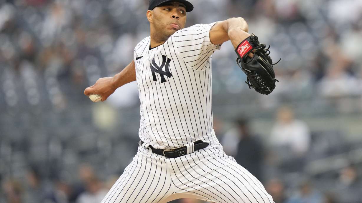 New York Yankees' Jimmy Cordero pitches during the sixth inning in the first baseball game of a doubleheader against the Chicago White Sox, Thursday, June 8, 2023, in New York.