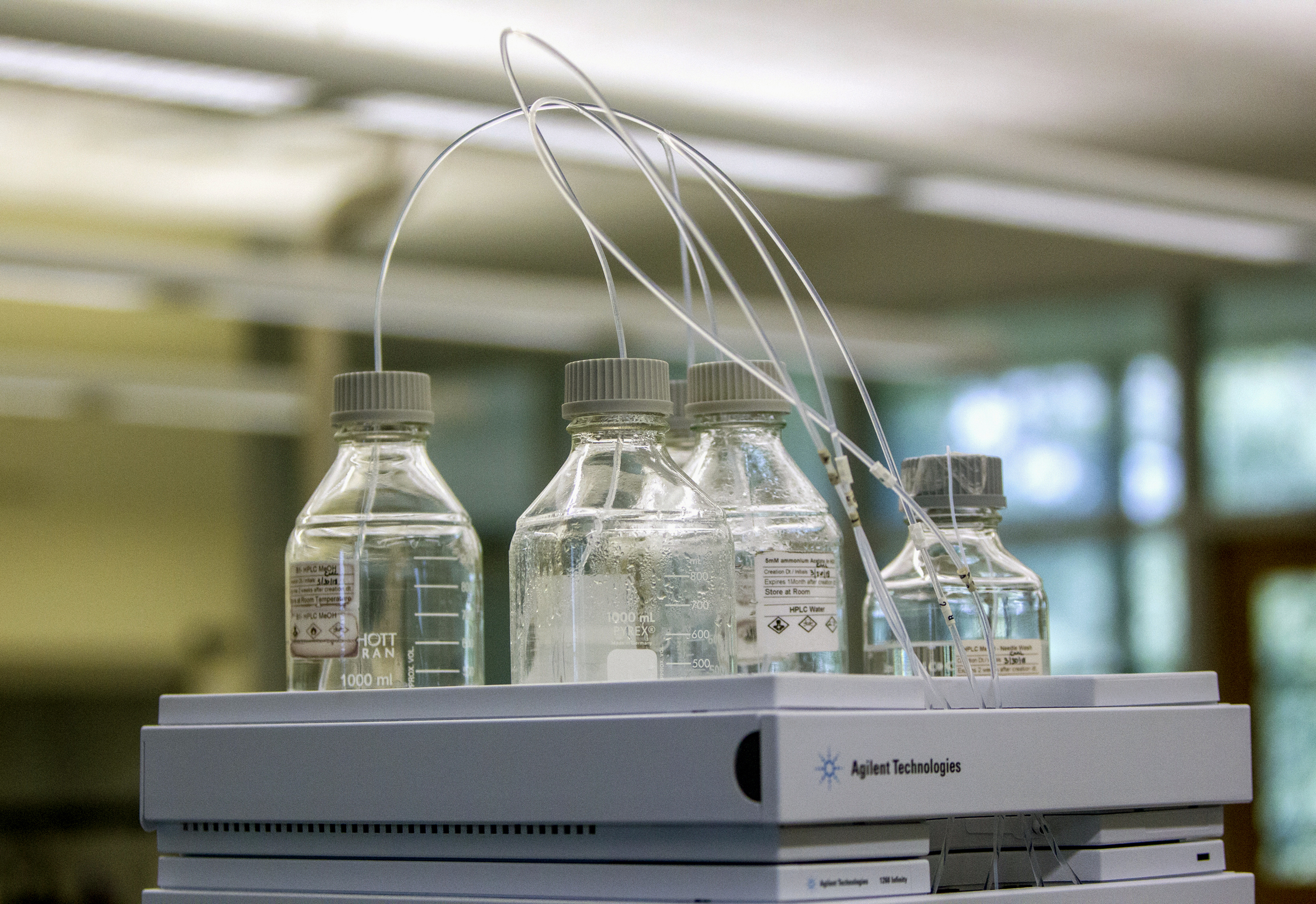 Equipment used to test for perfluoroalkyl and polyfluoroalkyl substances, known collectively as PFAS, in drinking water is seen at Trident Laboratories in Holland, Mich., June 18, 2018. Drinking water from nearly half of U.S. faucets likely contains “forever chemicals” linked to kidney cancer and other health problems, according to a government study released Wednesday.