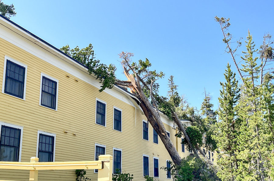 The building adjacent to the Lake Hotel was evacuated and remains closed for cleanup and repairs.