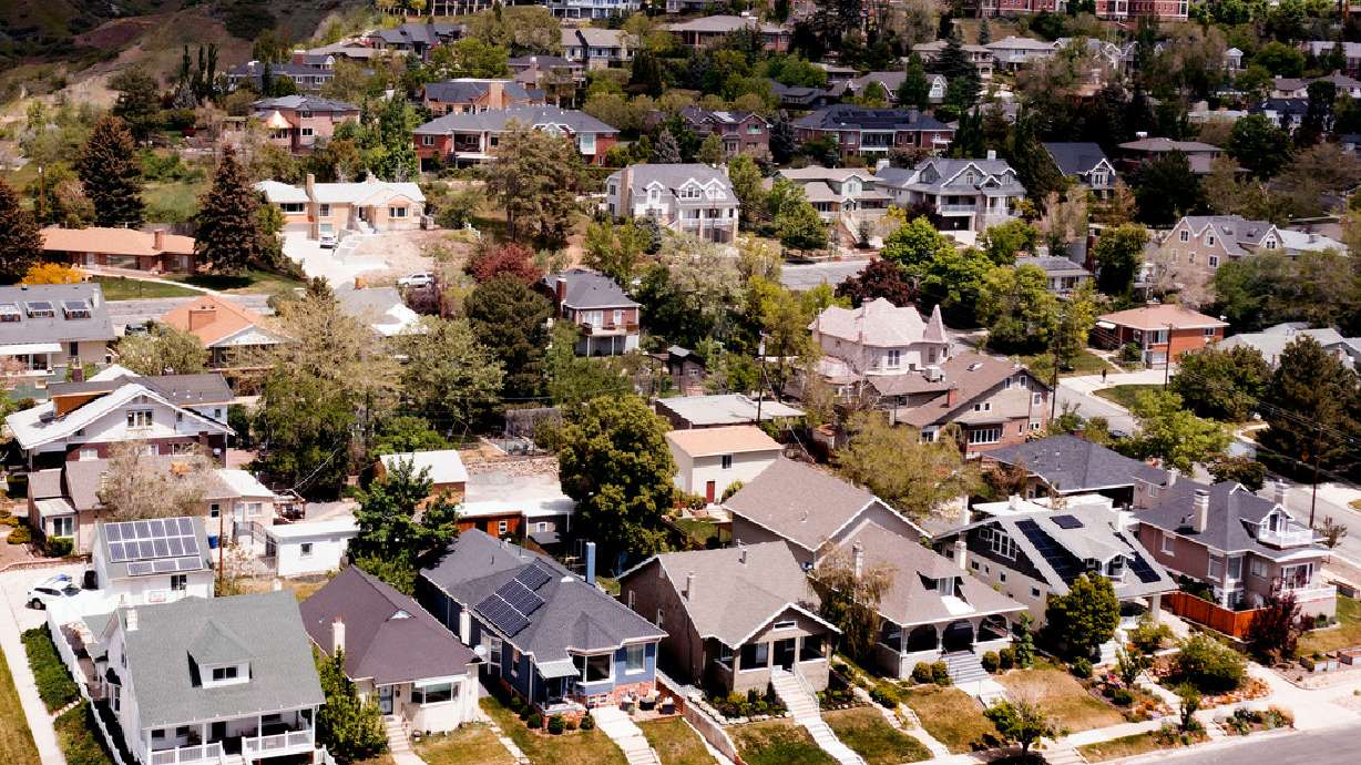 Homes in the Avenues neighborhood of Salt Lake City are pictured on May 20, 2022. U.S. mortgage rates jumped up this week as recent economic data showed inflation remains sticky and the job market is still red hot.