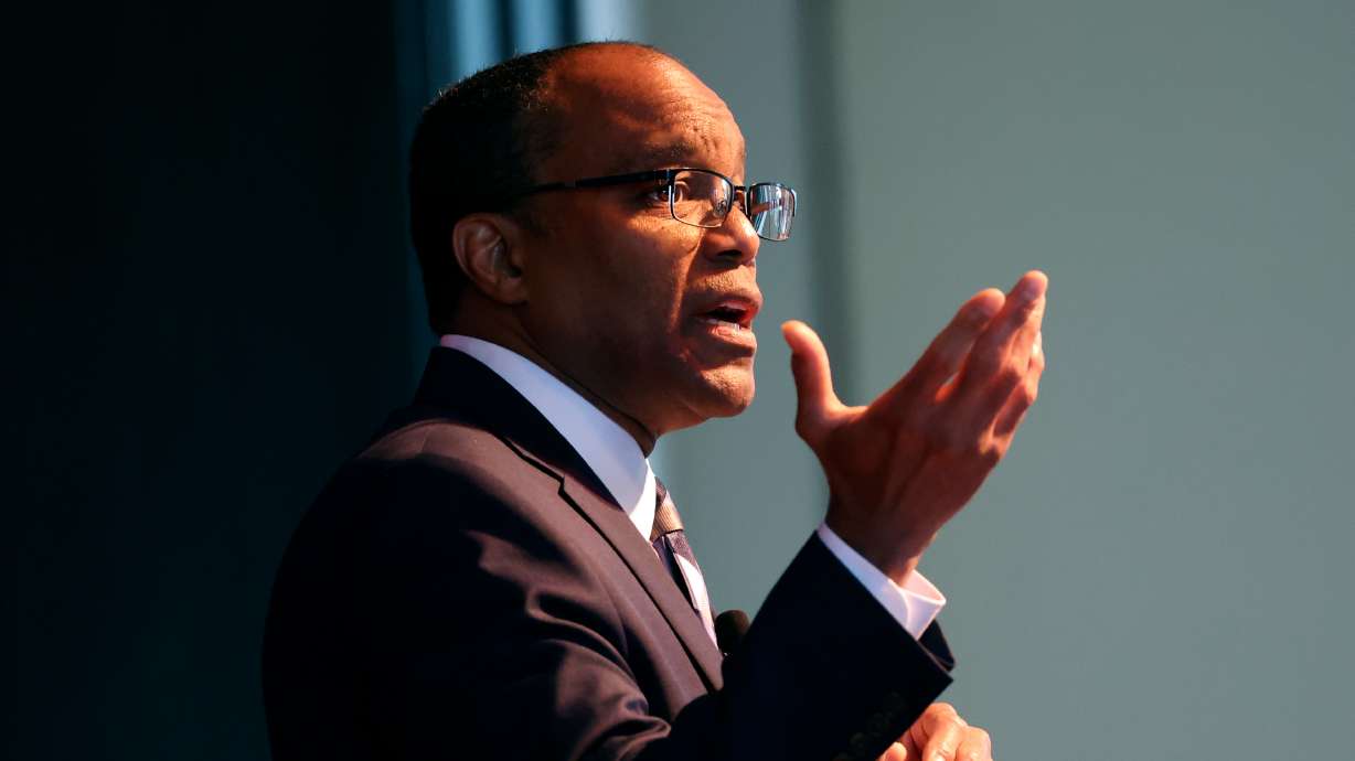 Elder Ahmad S. Corbitt, general authority seventy of The Church of Jesus Christ of Latter-day Saints, speaks at the Braver Angels National Convention at Gettysburg College in Gettysburg, Pa., on Thursday.