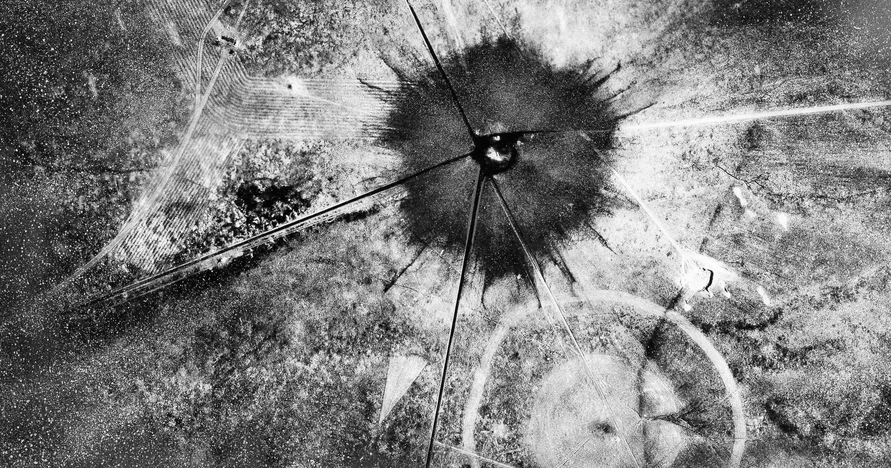 This July 16, 1945, photo shows an aerial view after the first atomic explosion at Trinity Test Site, N.M. U.S. senators from New Mexico and Idaho are pushing to expand the federal government’s compensation program for people exposed to radiation.