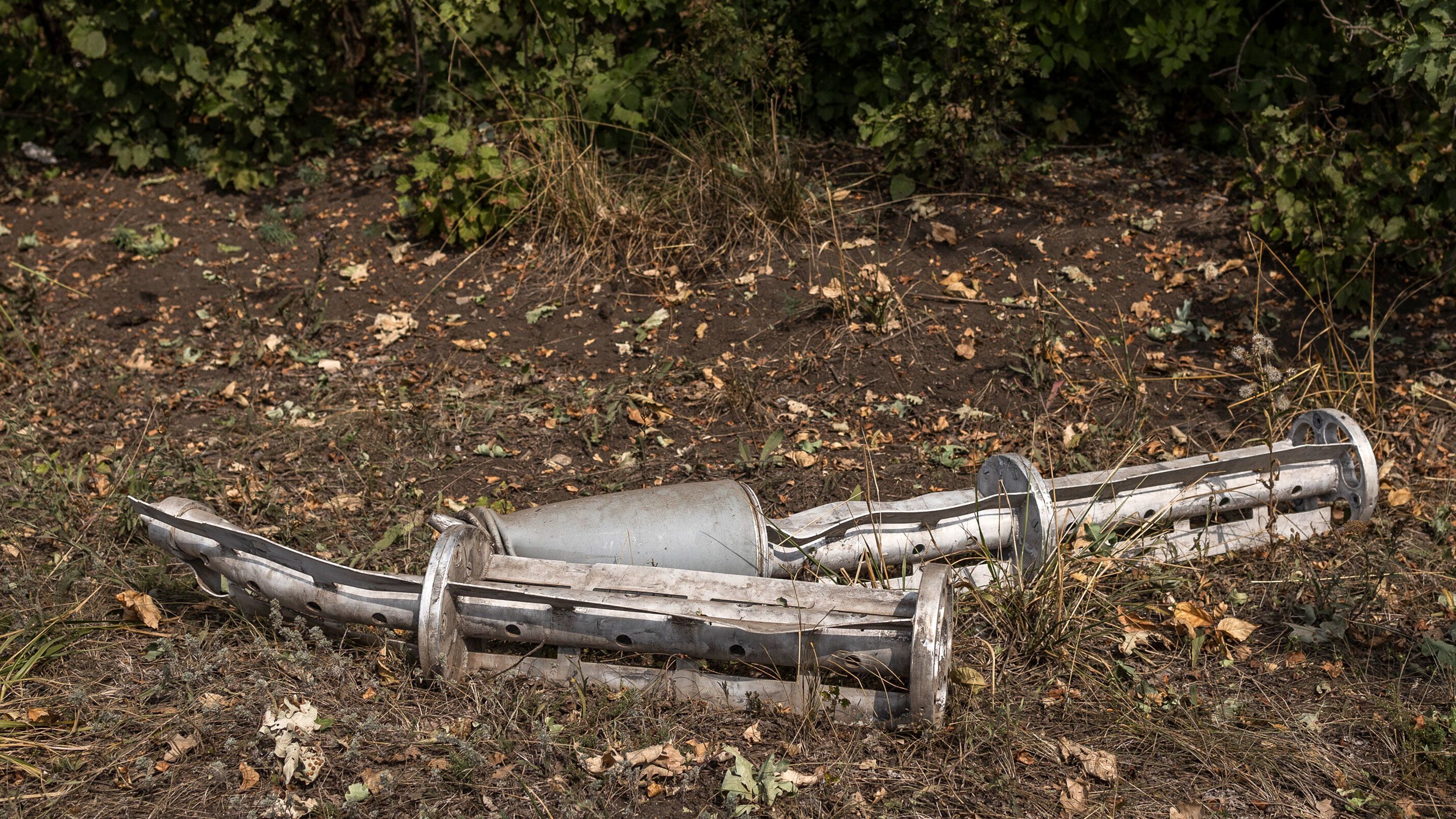 Spent cluster munitions are seen here in a field in Pereizne, in the Donetsk region of Ukraine in August 2022. The U.S. will send cluster munitions to Ukraine as part of a new military aid package following months of debate.
