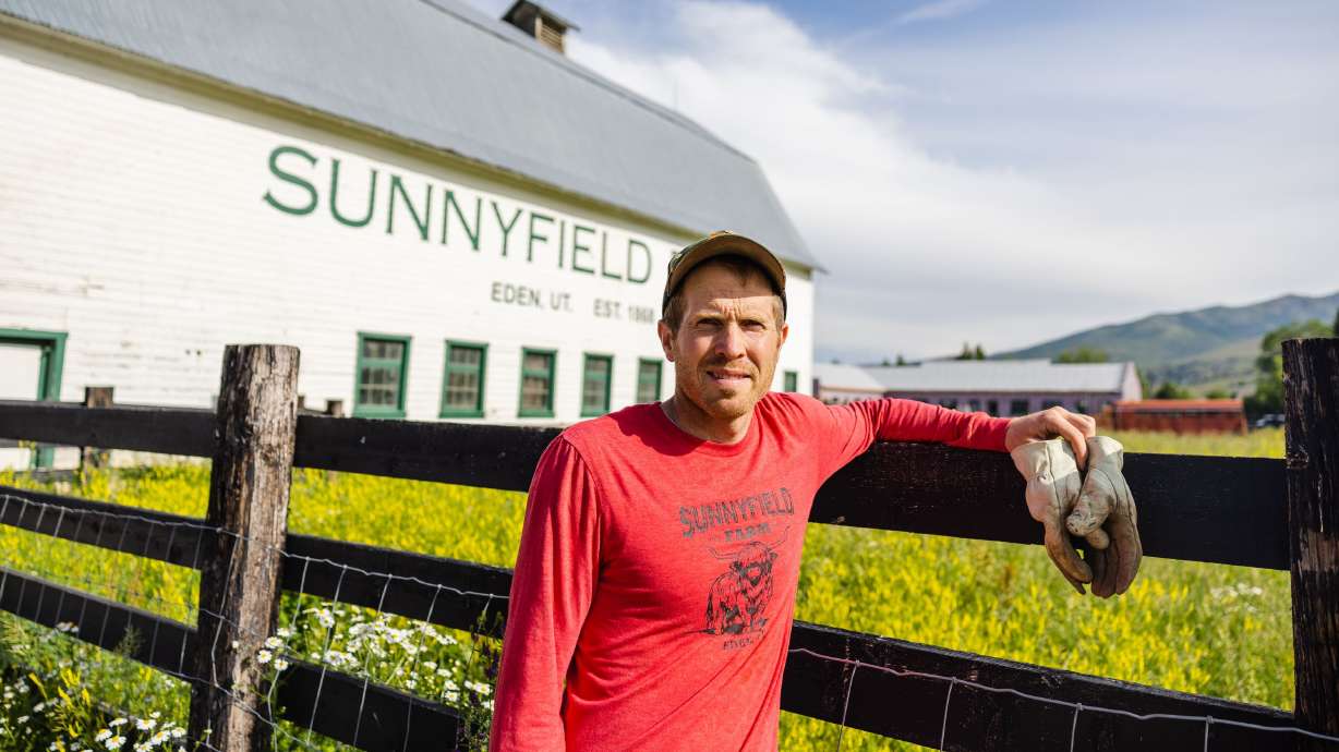 Alan Vause poses for a portrait at Sunnyfield Farm in Eden, Weber County, on June 29. Vause’s family has farmed the land for the last five generations.