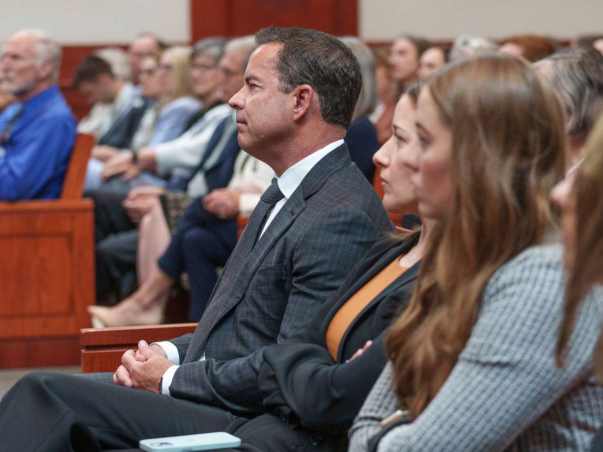 Utah House Speaker Brad Wilson listens to oral arguments for a case challenging the state’s congressional districts before the Utah Supreme Court in Salt Lake City on Tuesday.