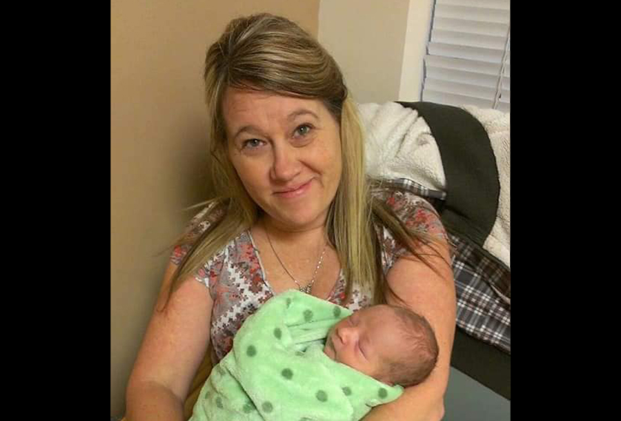 Trina Clegg holding DeOrr Kunz after he was born on Dec. 30, 2012. DeOrr Kunz Jr. vanished while on a camping trip in Lemhi County eight years ago.