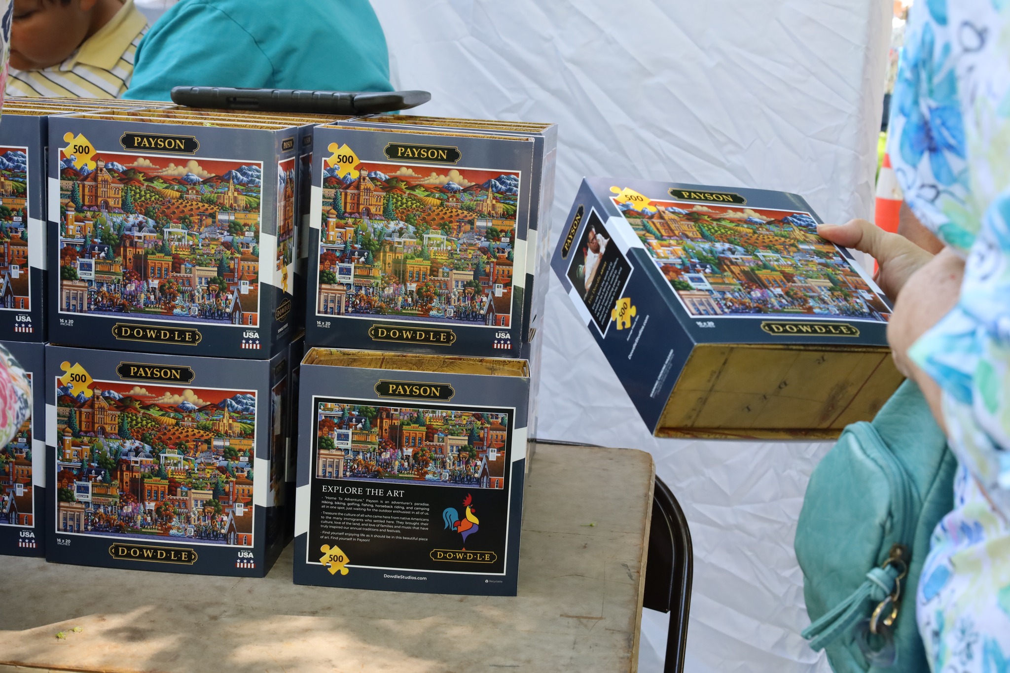 A display of the Payson puzzle created by Eric Dowdle. The puzzles and all town puzzles Dowdle creates are available for purchase at their respective city hall buildings.