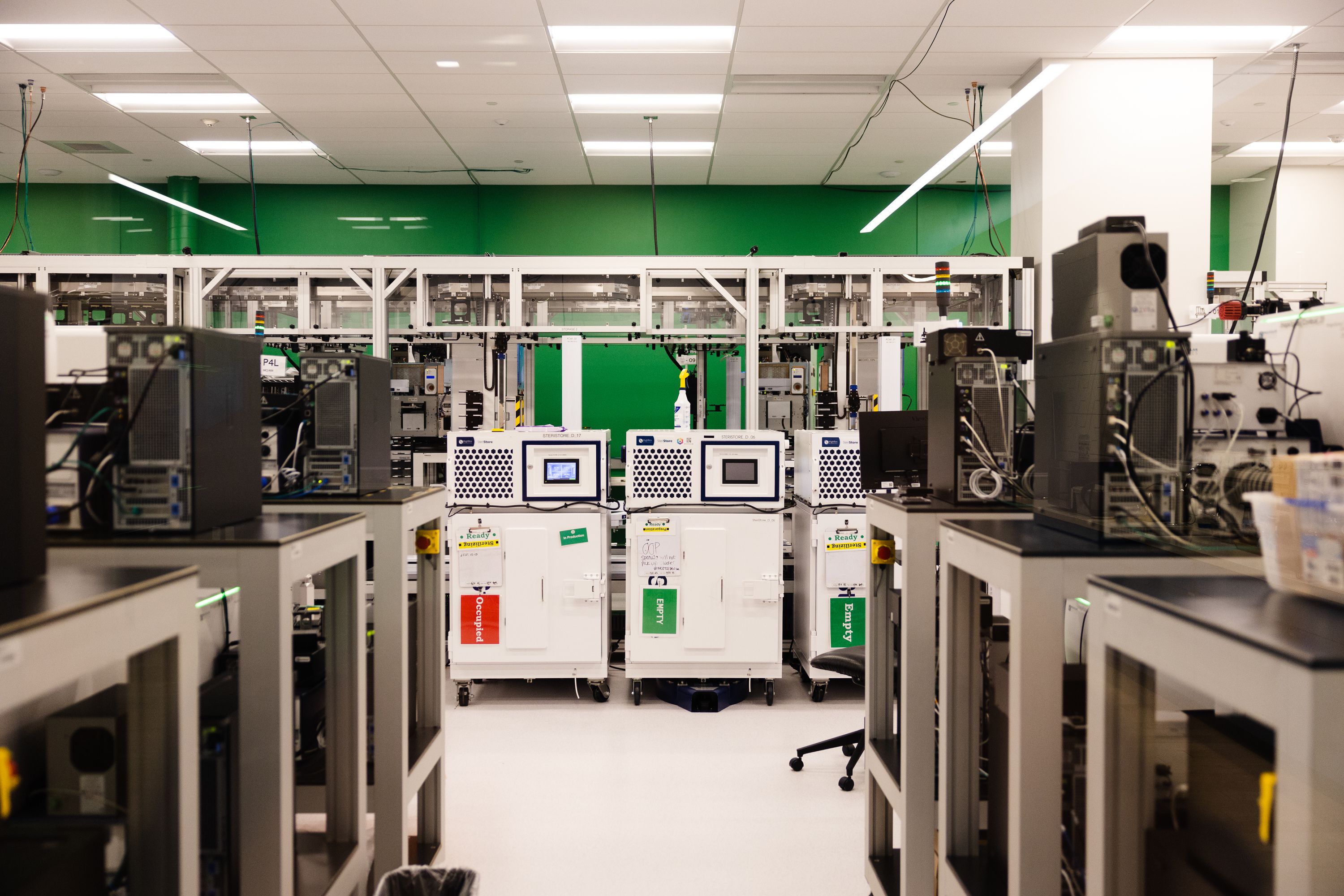 Automation machines are seen in the lab at the Recursion offices in Salt Lake City on June 20. Utah is the fastest-growing life science and health care innovation industry in the nation.