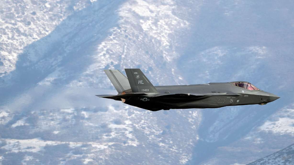 Maj. Kristin “Beo” Wolfe flies a demonstration flight at Hill Air Force Base on Dec. 6, 2022. The House voted Friday to pass a defense spending bill, authorizing over $875 million in spending over the next year.