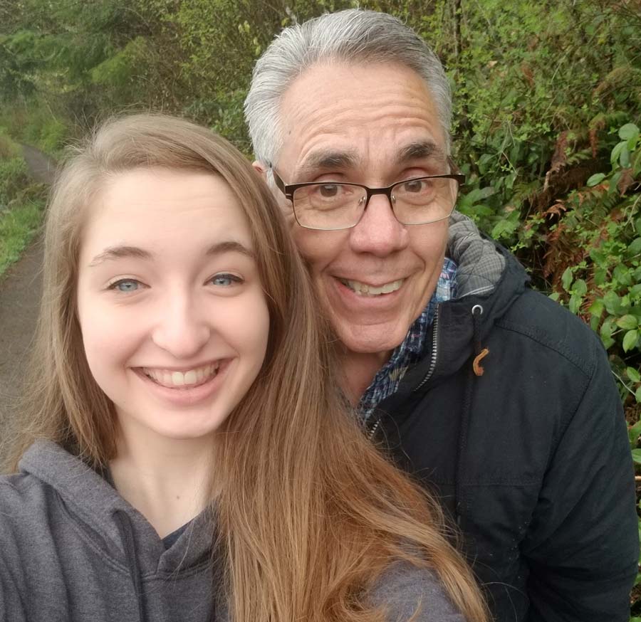 Jacey Reed and Tony Reyna take a photo together. Reyna will be going to Rexburg next week to celebrate with his granddaughter and is looking forward to graduating together.