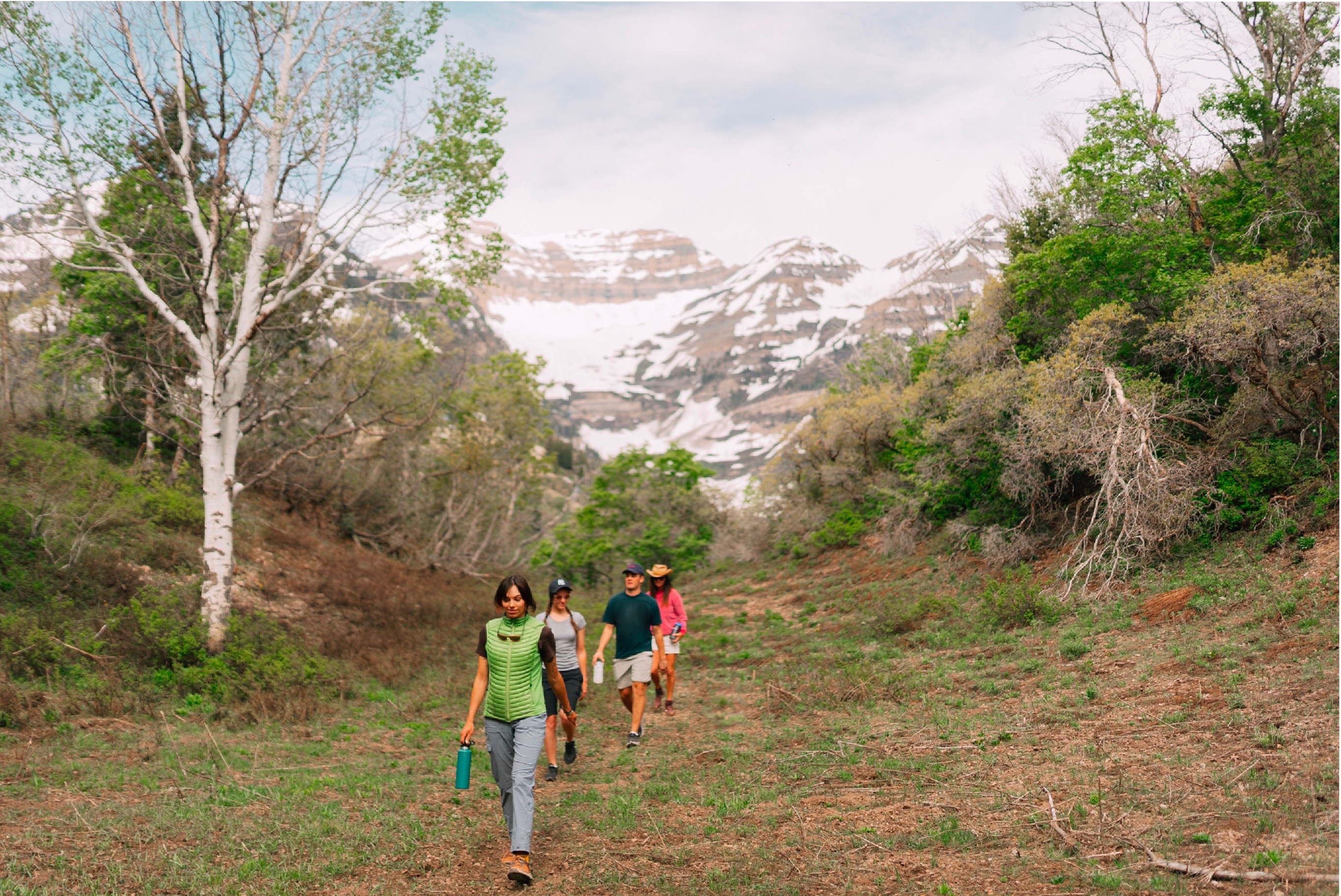 An undated photo of hikers on the new Pahneekahvets Trail at Sundance Mountain Resort. The trail opened for the first time this year after the state's record snowfall melted.