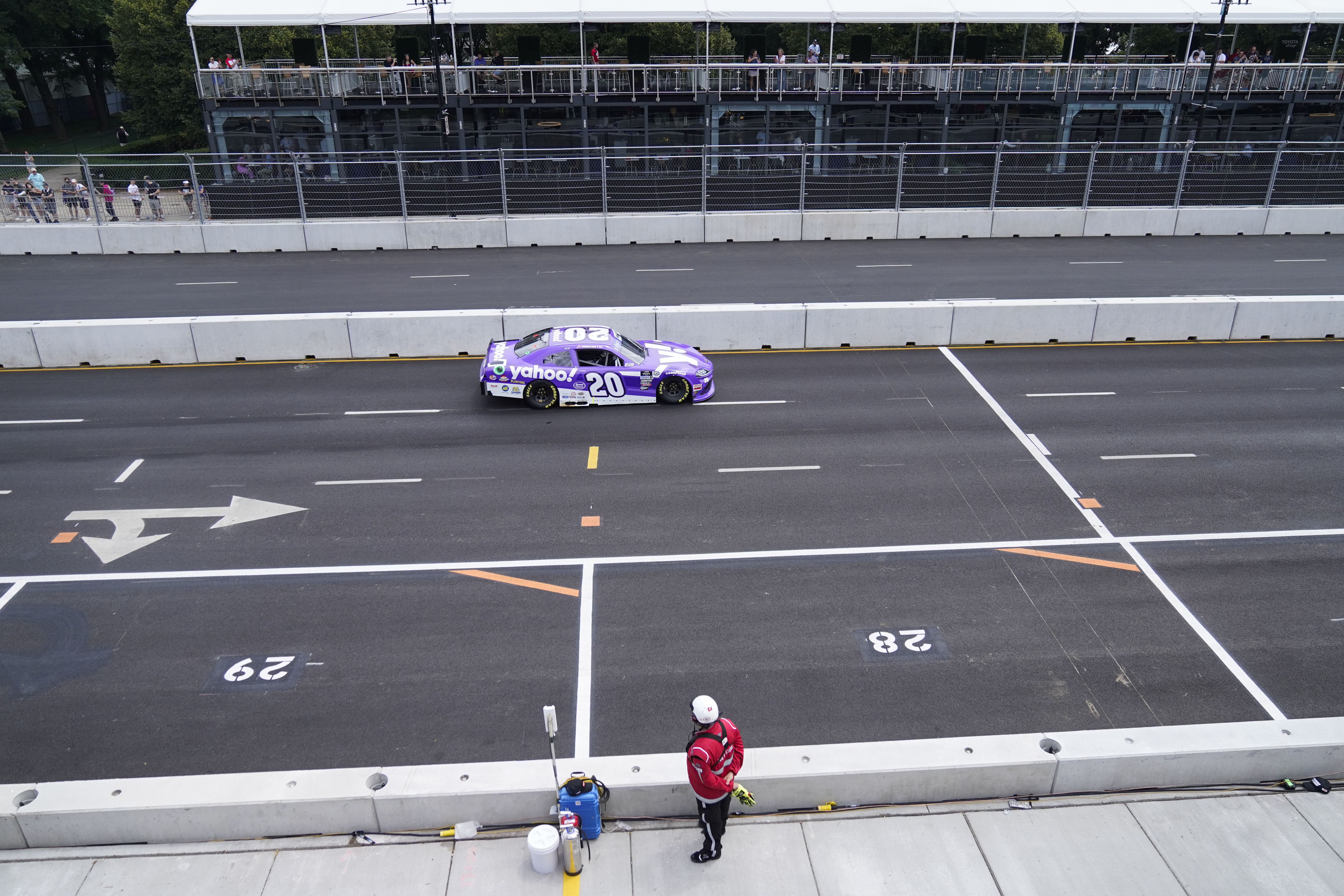 NASCAR Xfinity Series driver John Hunter Nemechek drives during qualifying at NASCAR Chicago Street Race Weekend auto racing Saturday, July 1, 2023, in downtown Chicago.