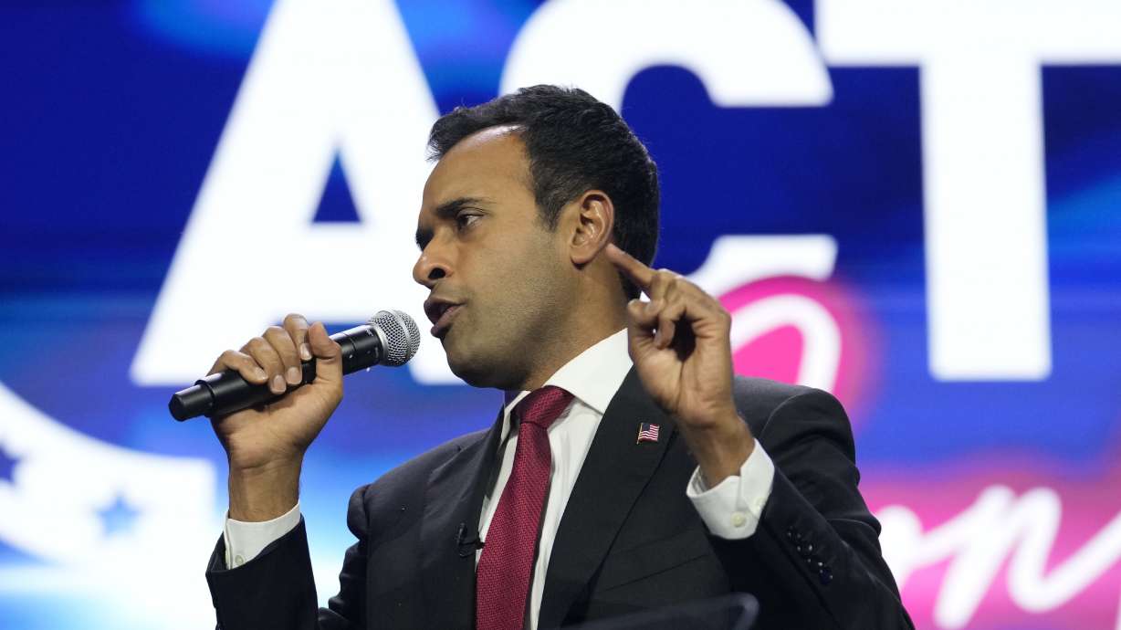 Republican presidential candidate Vivek Ramaswamy says he'd consider Sen Mike Lee among several possible conservative candidates should he get to nominate someone to the U.S. Supreme Court.