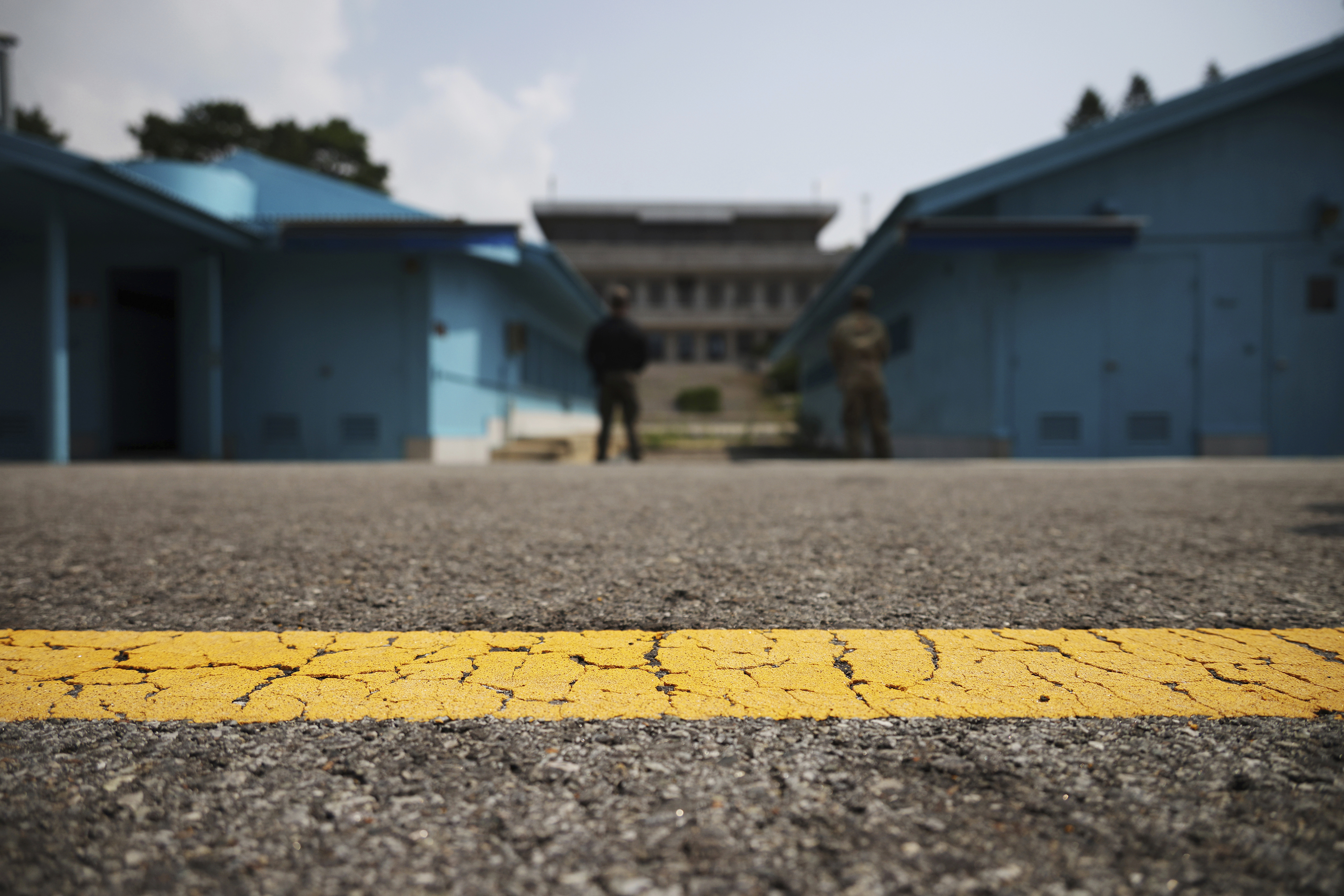 A general view shows the truce village of Panmunjom inside the demilitarized zone separating the two Koreas, South Korea on July 19, 2022. U.S. officials say Tuesday an American soldier crossed the heavily armed border from South Korea into North Korea, becoming the first American detained in the North in nearly five years. 