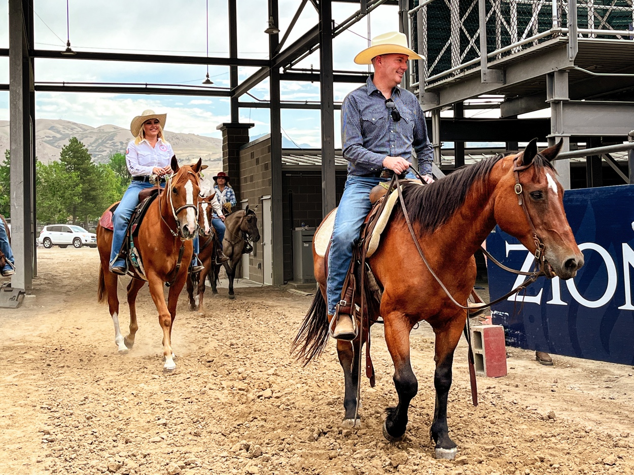 Utah Gov. Spencer Cox joins cowboys and cowgirls in a cattle drive into the Utah Days of '47 Arena in Salt Lake City on Tuesday. Possible extreme heat is in Utah's forecast this weekend.