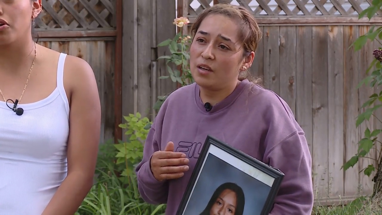 Maria Jose Olvera speaking to KSL-TV about her missing daughter. Santa Gloria Olvera went missing Monday afternoon while walking home from Glendale Middle School.