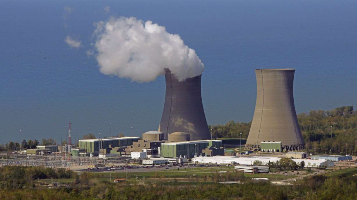 The Perry Nuclear Power Plant on the shore of Lake Erie in North Perry, Ohio in 2005. Rep. John Curtis is working on a bill to reduce regulatory costs for advanced nuclear reactor projects.