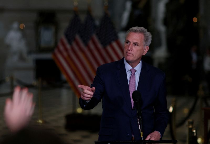 U.S. House Speaker Kevin McCarthy on Thursday said he did not make any promises to former President Donald Trump to erase Trump's two impeachments.