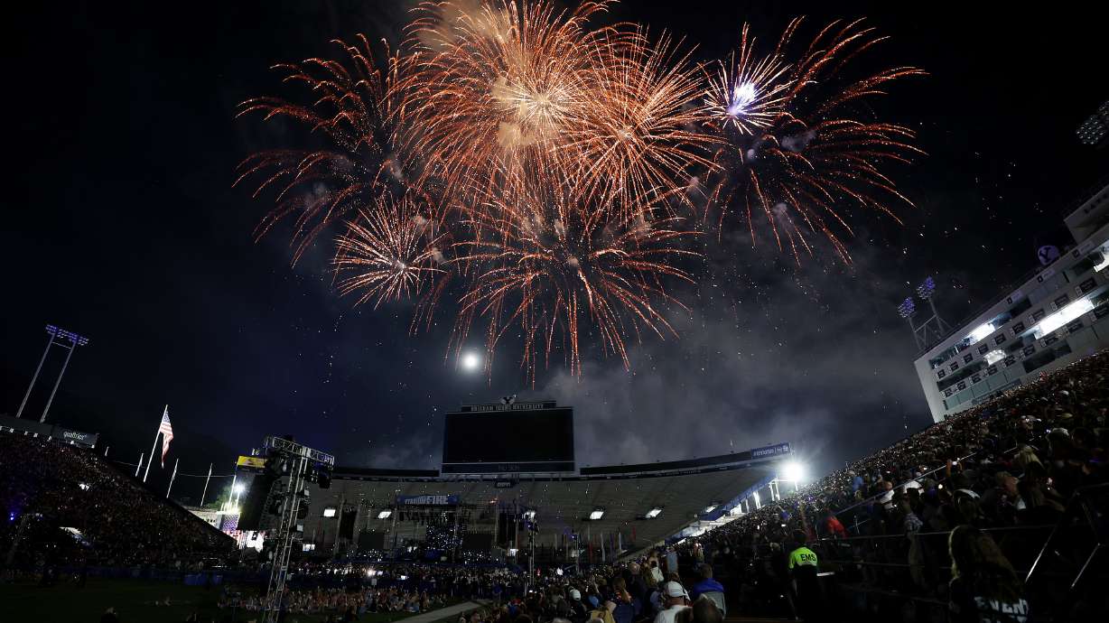Fireworks explode at the Stadium of Fire in Provo on July 1. Here's a list of where to see fireworks in Utah for Pioneer Day celebrations.