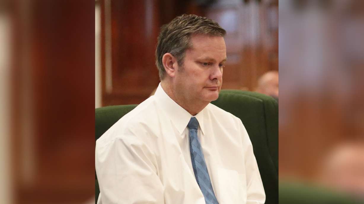 Chad Daybell in Idaho's St. Anthony courtroom Aug. 3, 2020. Daybell's lawyers filed a motion Thursday requesting to remove the possibility of the death penalty from his case.