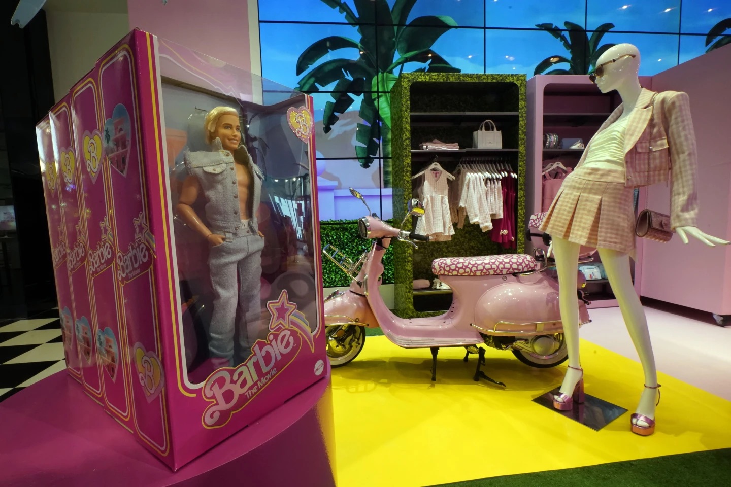 Barbie-themed merchandise is displayed in a special section of Bloomingdale's in New York on Thursday.