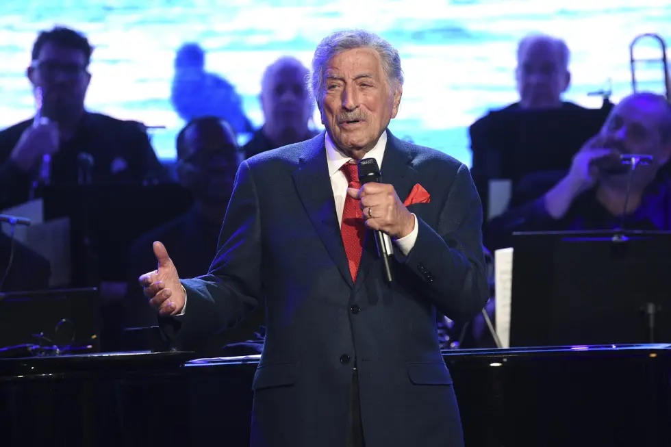 Tony Bennett performs at the Statue of Liberty Museum opening celebration on May 15, 2019, in New York. Bennett has died, his publicist confirmed Friday.