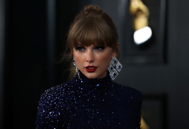 Swift attends the 65th Annual Grammy Awards in Los Angeles, Feb. 5.