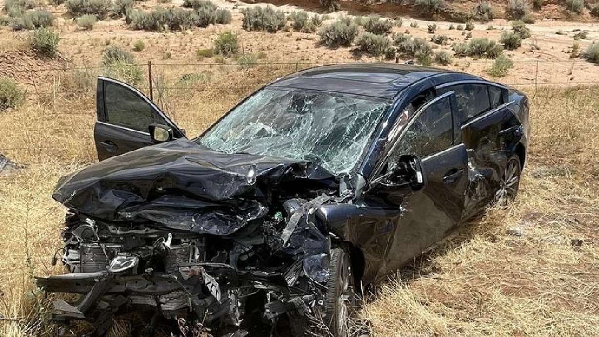 Four people were transported to a hospital after a crash involving two vehicles and a semitruck occurred along state Route 59 southeast of Hurricane near Apple Valley on Monday.