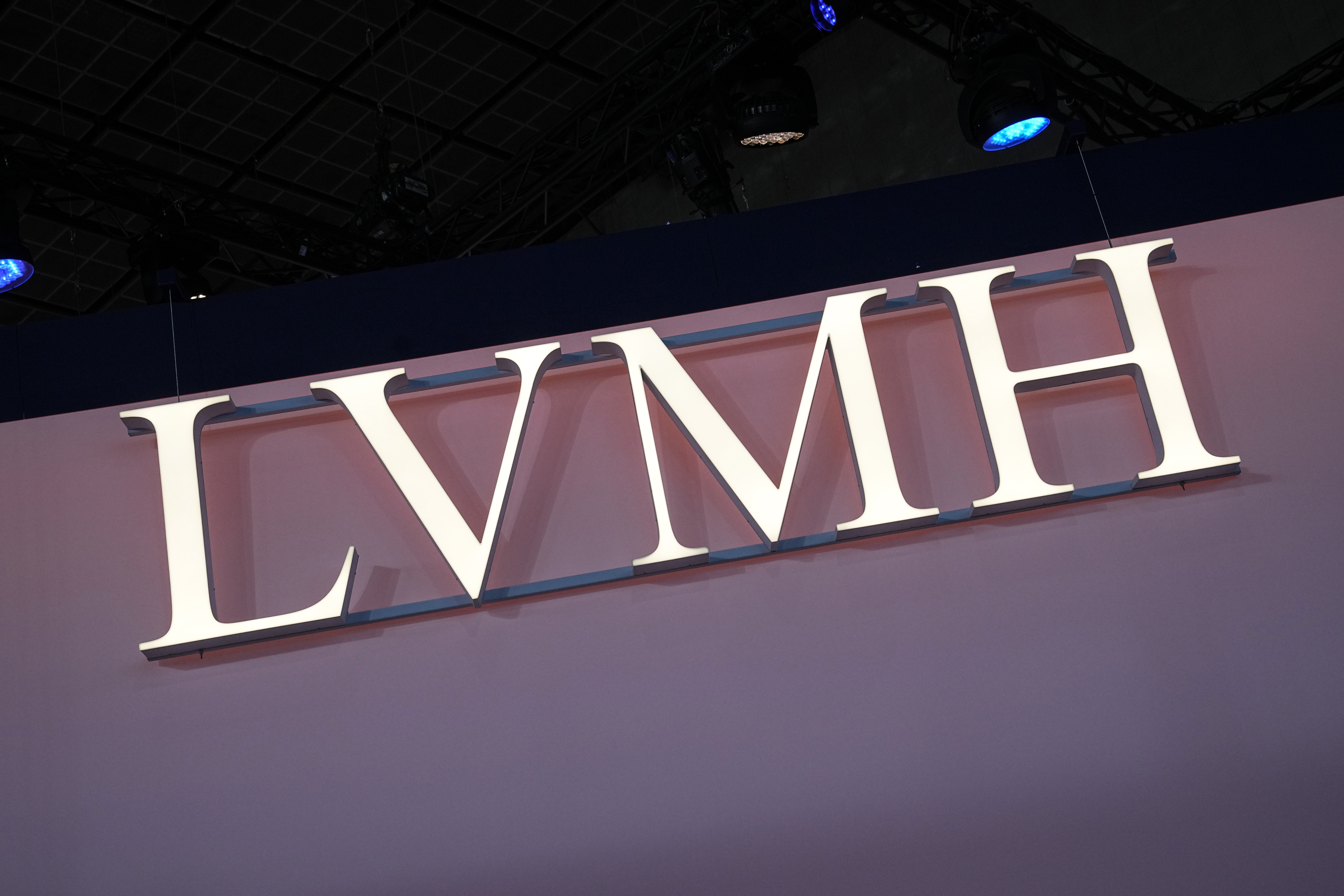 FILE - The LVMH logo is photographed at the Vivatech show in Paris, June 15, 2023. The world’s biggest luxury group, LVMH Moët Hennessy Louis Vuitton, officially announced a sponsorship deal Monday, July 24, 2023 with the 2024 Paris Olympics and Paralympics, joining the ranks of top-tier French sponsors such as banking group BPCE, pharmaceutical maker Sanofi and supermarket operator Carrefour. 