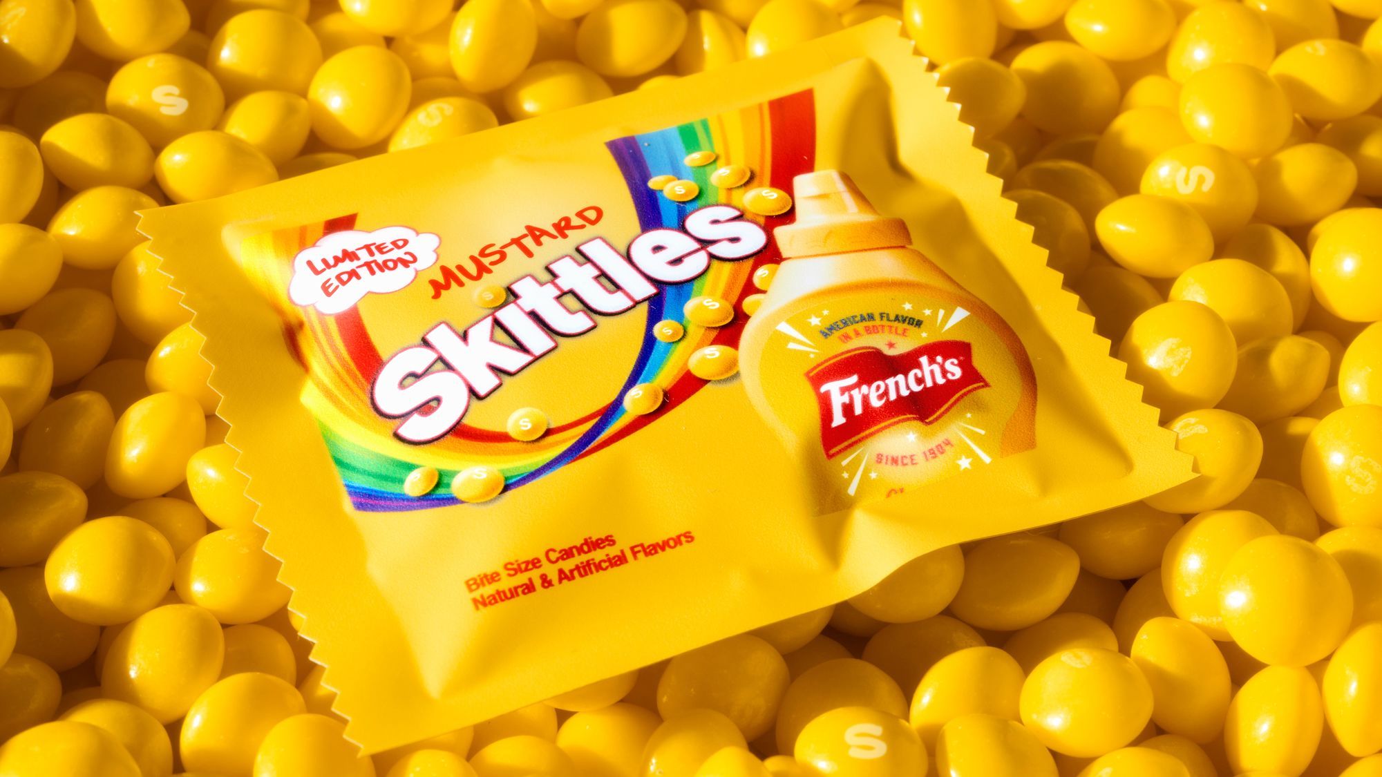 Skittles partnered with French's for a mustard-flavored candy.