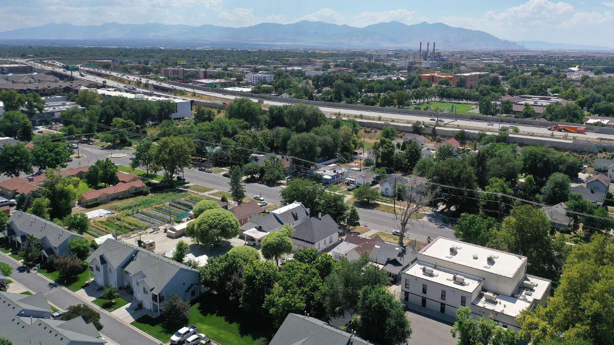 West side homes and businesses in Salt Lake City on Tuesday. U.S. Environmental Protection Agency Regional Administrator KC Becker presented initial results of an environmental justice assessment focused on westside neighborhoods.