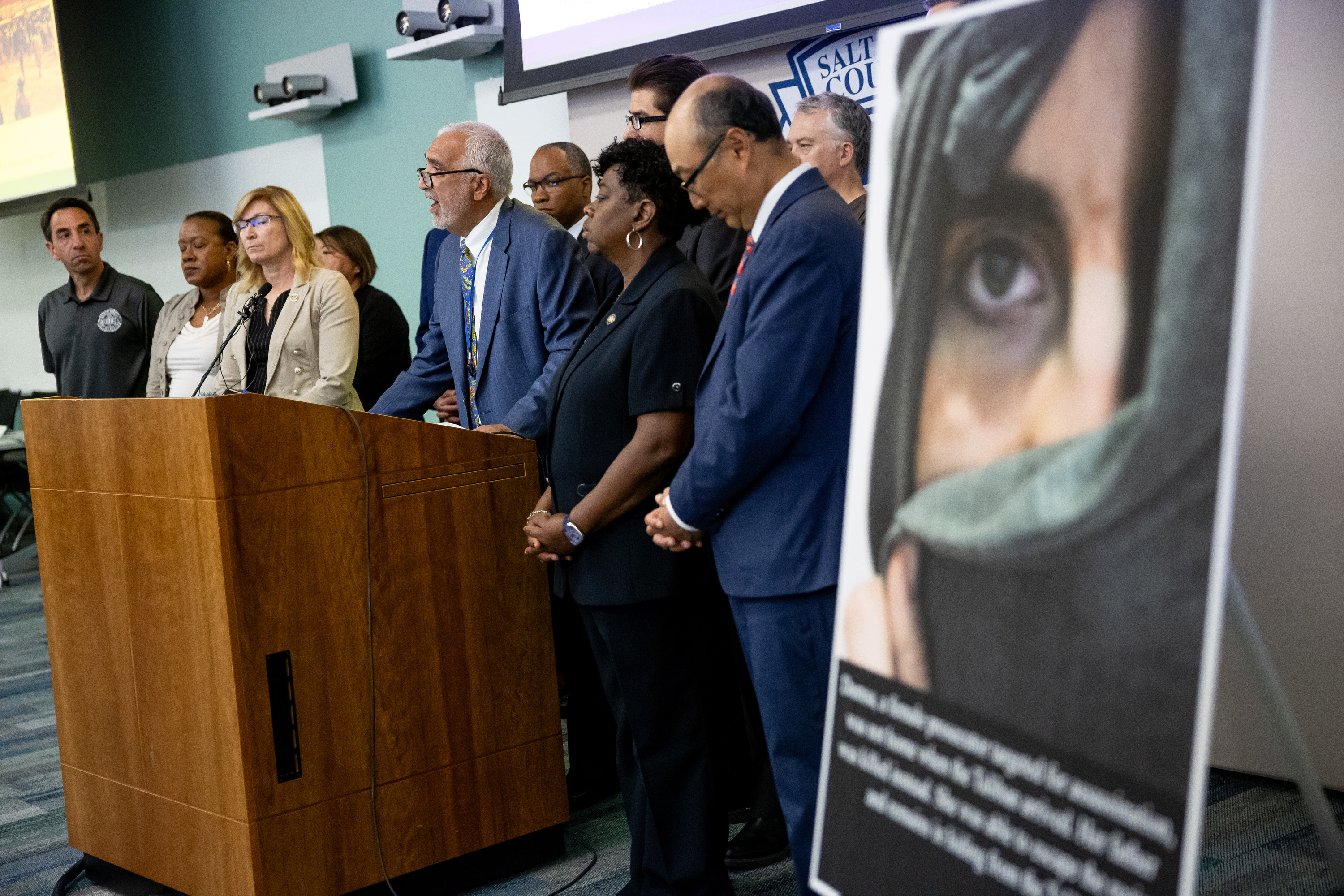 Salt Lake County District Attorney Sim Gill and prosecutors from across the nation announced their support Thursday for a nationwide effort to get U.S.-trained prosecutors in Afghanistan, who are now in hiding from the Taliban, out of the country. 