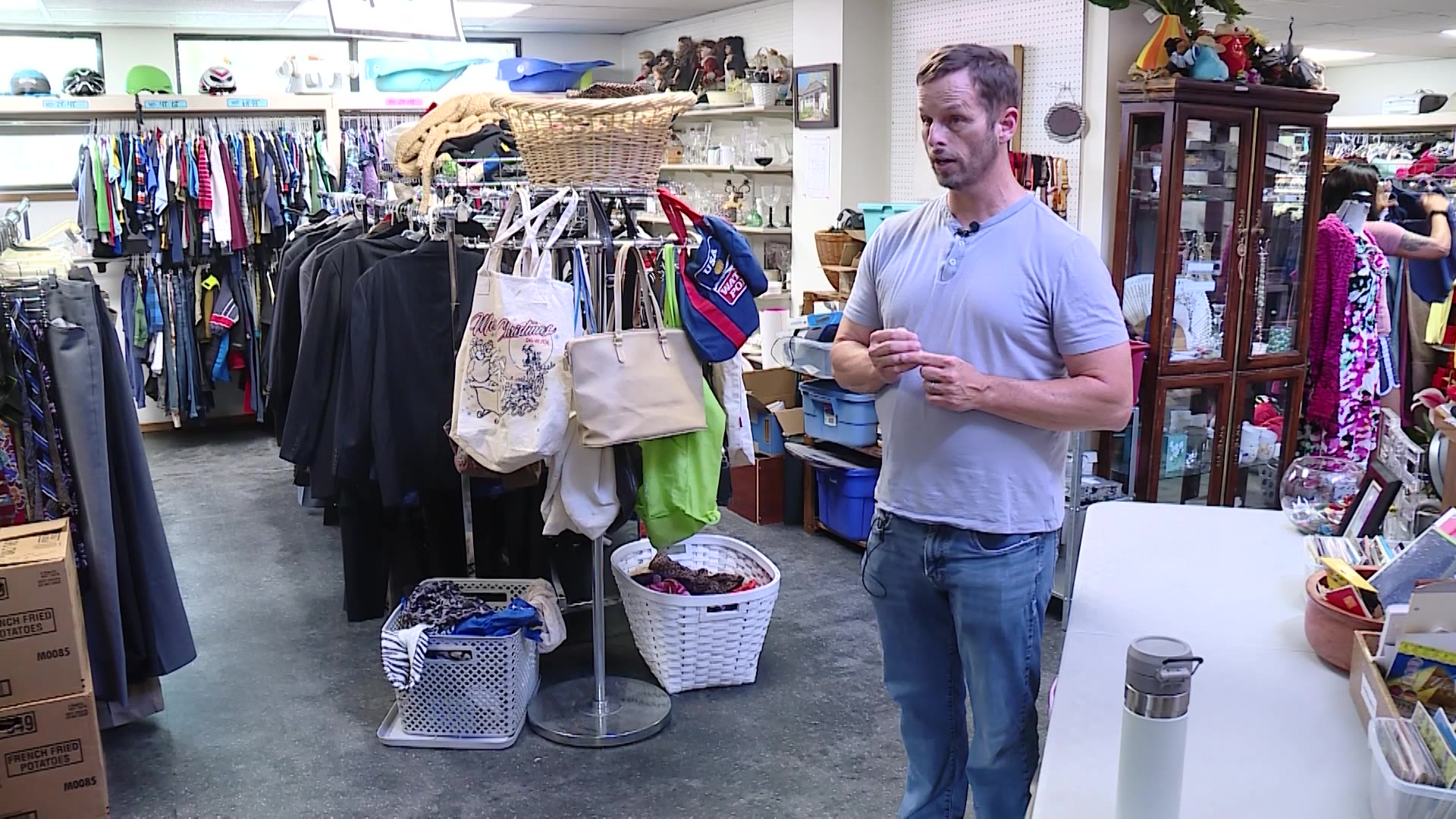 Bill Tibbitts is the deputy executive director for Crossroads Urban Center Thrift Store. The Salt Lake City organization that serves thousands of low income people is giving away more clothing than it's receiving.