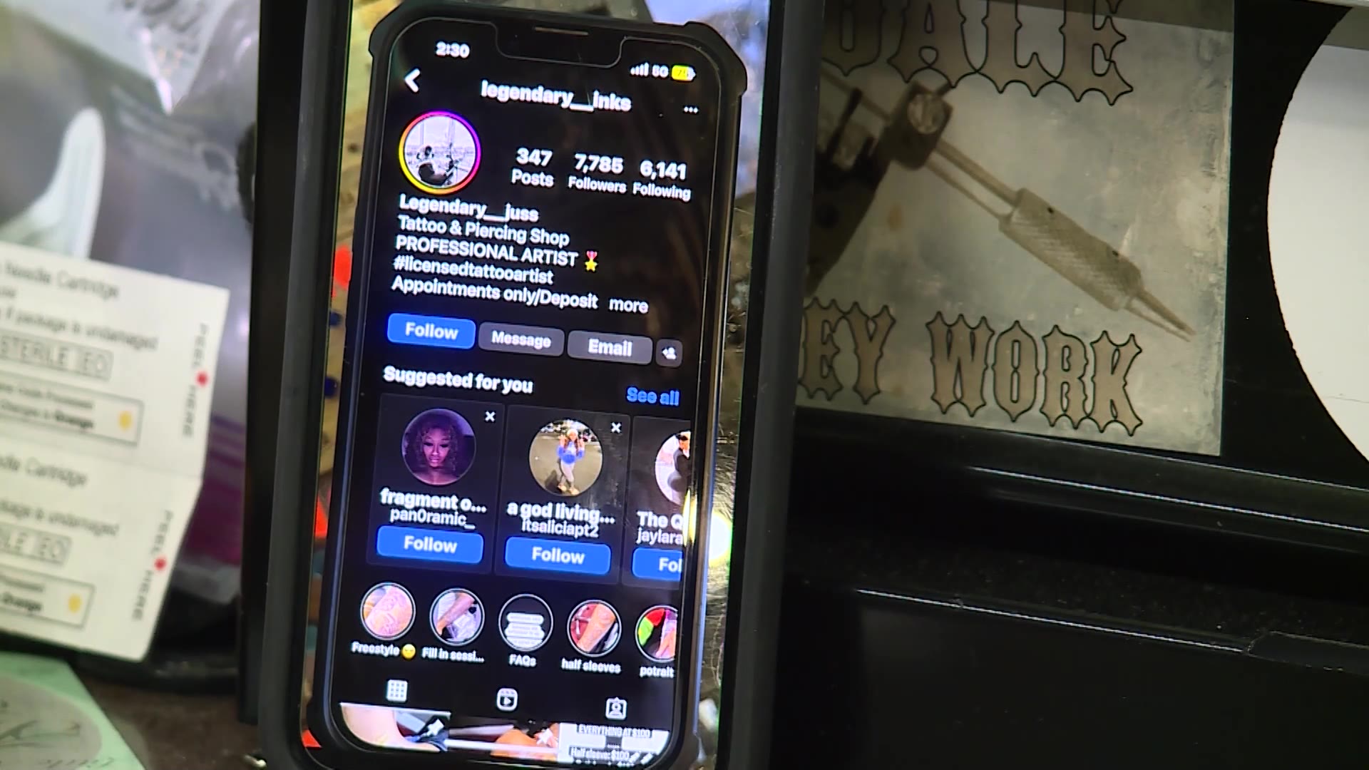 One of the scam accounts trying to impersonate Big Deluxe Tattoo in Salt Lake City.