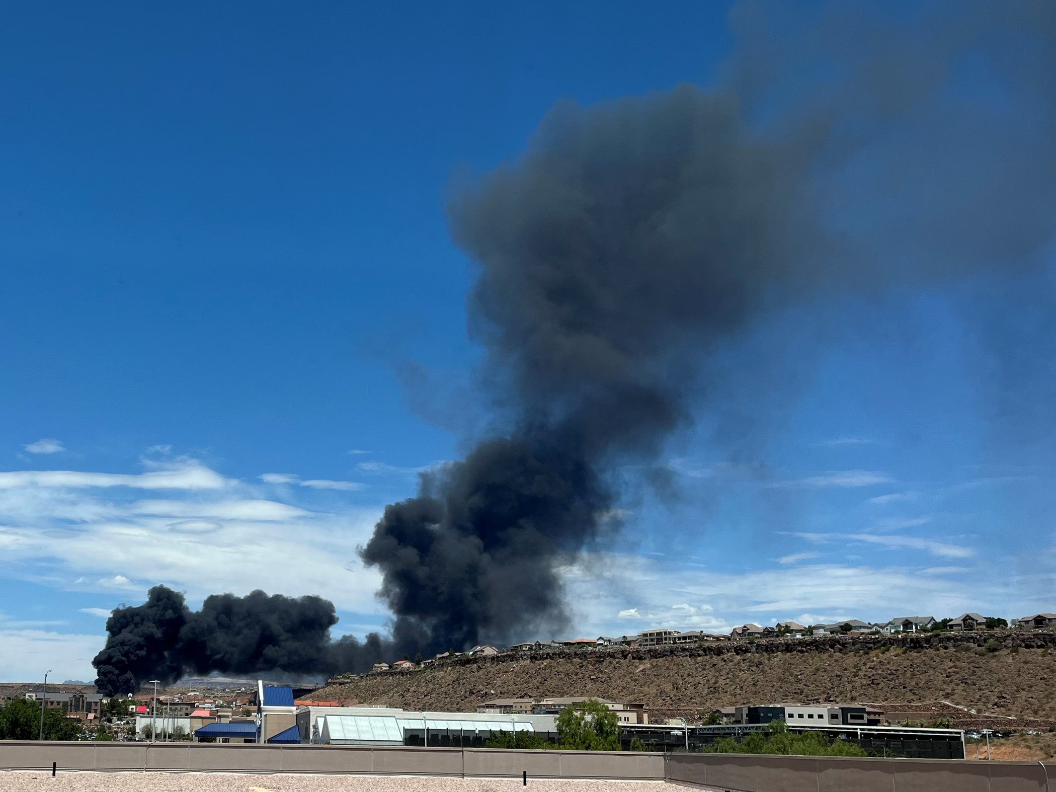 Smoke rises from a structure fire in St. George Friday afternoon.