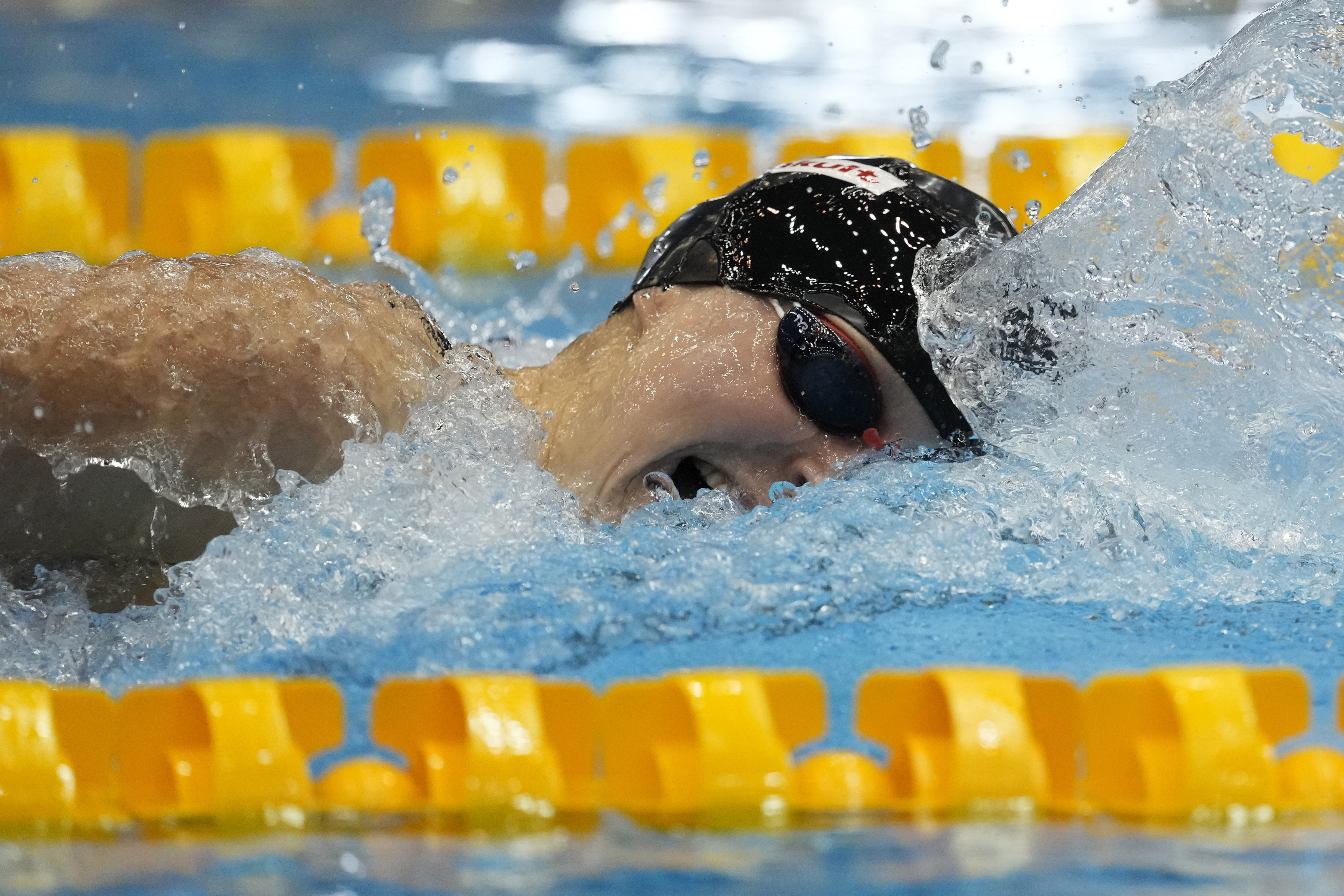 Katie Ledecky of the U.S. competes during the women's 800m freestyle final at the World Swimming Championships in Fukuoka, Japan, Saturday, July 29, 2023. 