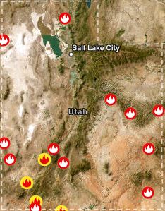 The wildfires that are across Utah on Saturday.
