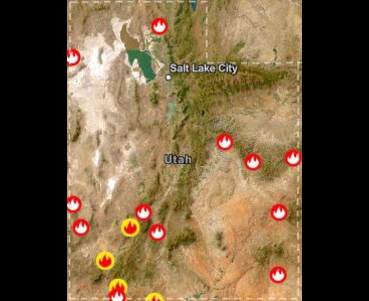 The wildfires that are across Utah on Saturday.