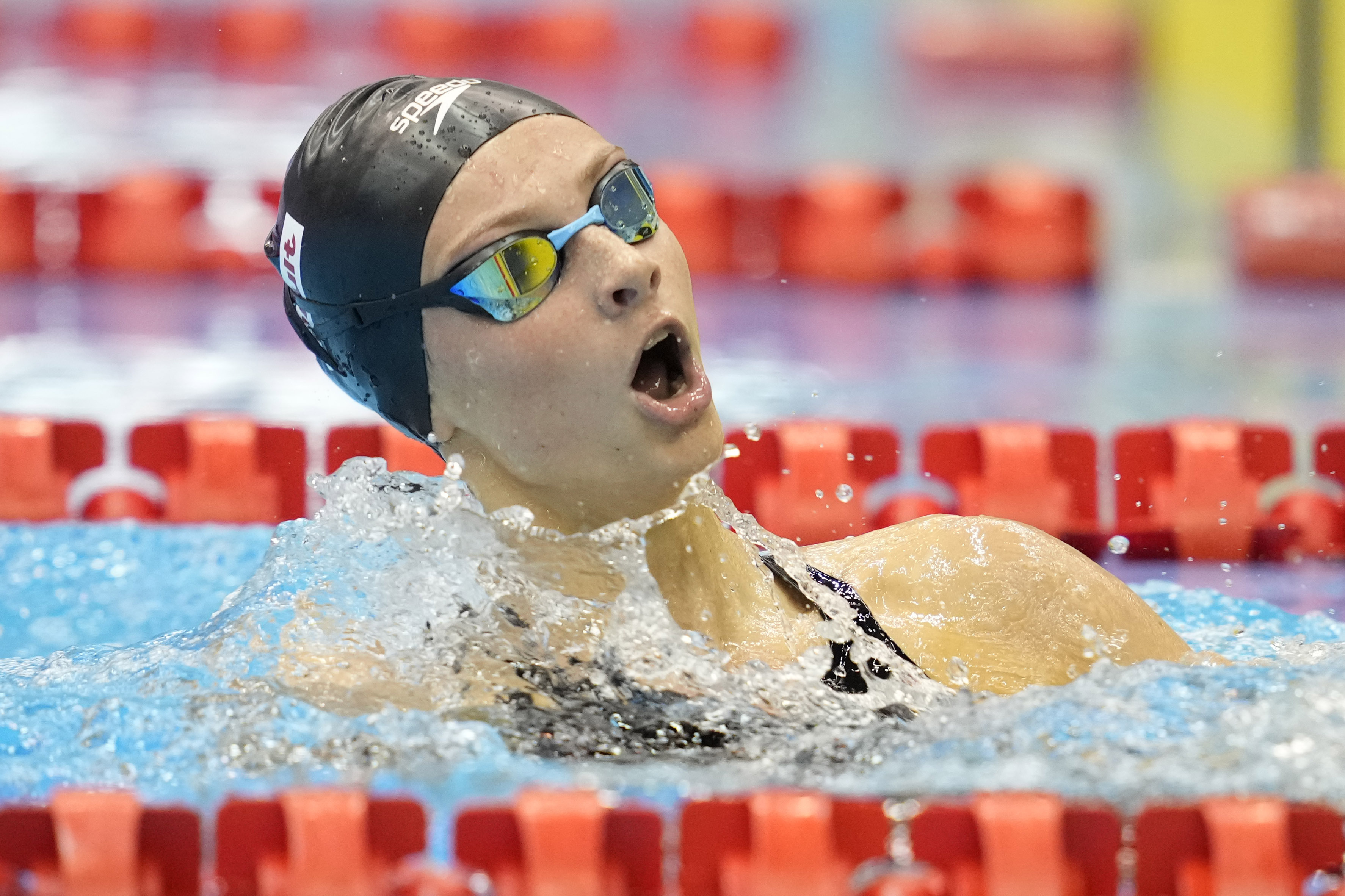 Summer McIntosh of Canada competes during the women's 400m medley final at the World Swimming Championships in Fukuoka, Japan, Sunday, July 30, 2023. 