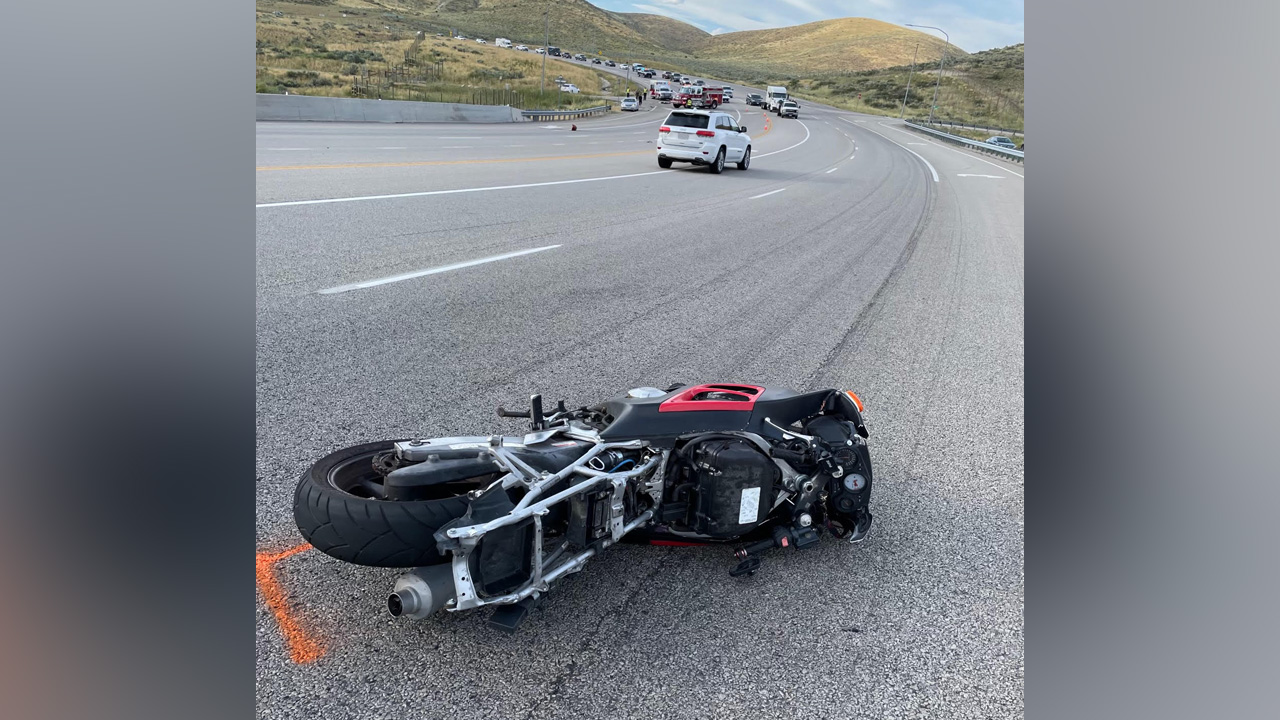 A motorcyclist is dead after hitting a vehicle on state Route 189 near Wallsburg, in Wasatch County, on Saturday.