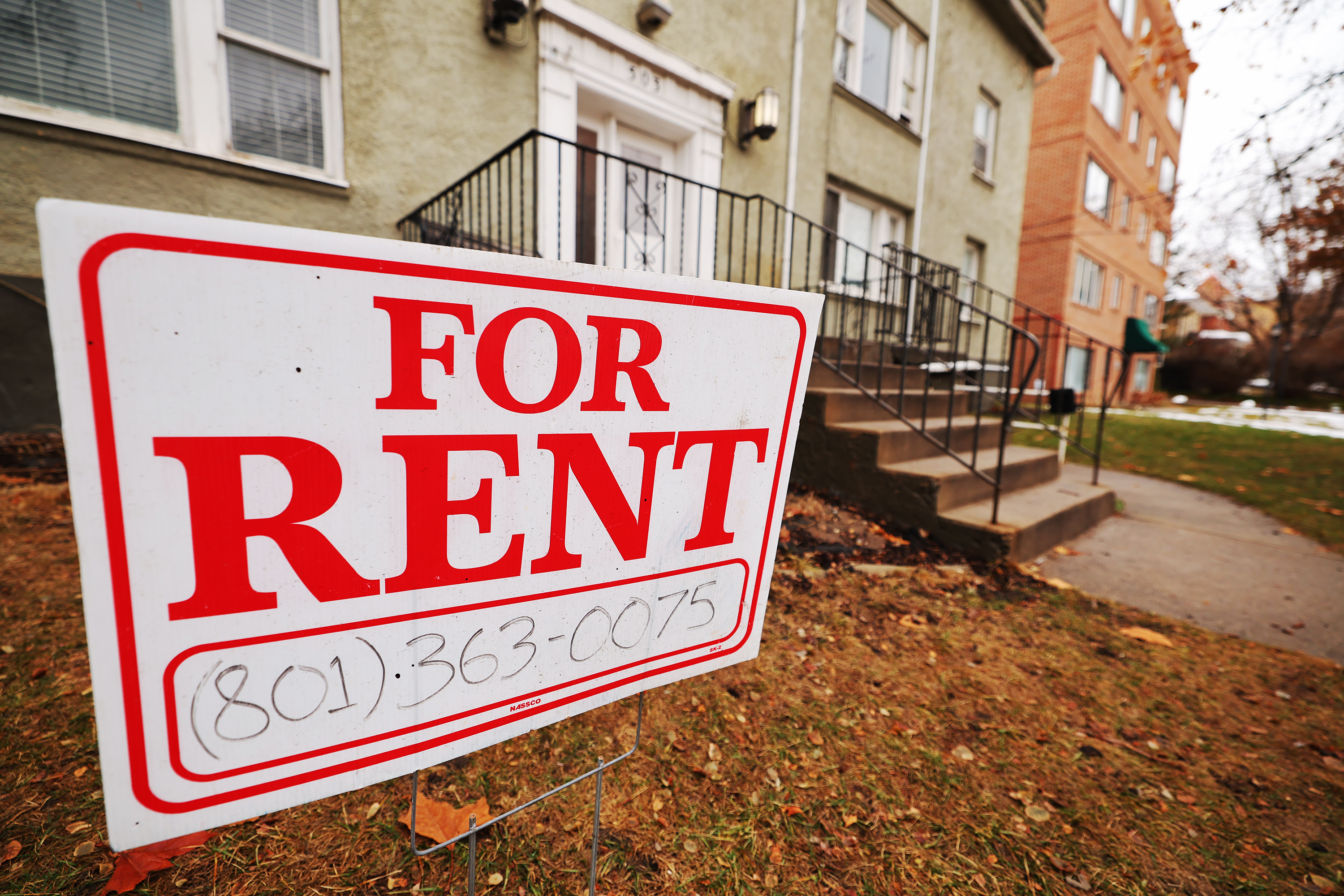 A "For rent" sign in Salt Lake City on Jan. 6. Despite a slight softening in the local rental market compared to a year ago, there are still many things standing in the way of renters.