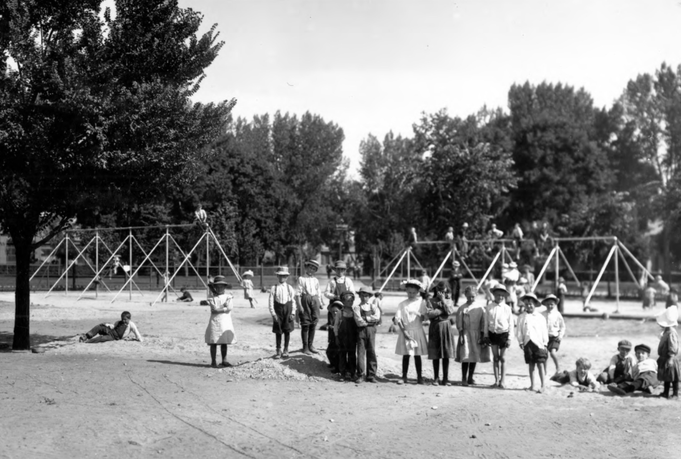 Children play at Pioneer Park in Salt Lake City on July 23, 1911. The area became designated as a city park in 1898.