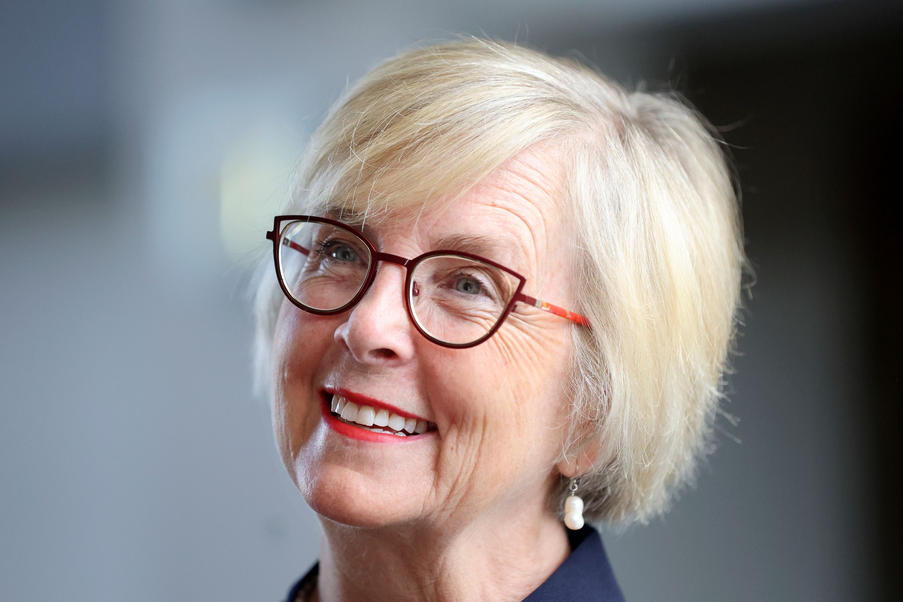 Becky Edwards chats after an interview at the Deseret News office in Salt Lake City on July 26. Edwards is a Republican primary candidate for the 2nd Congressional District seat being vacated by Rep. Chris Stewart.