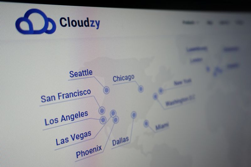 The home page of the Cloudzy internet service provider is seen in this photo illustration taken in Washington, U.S., Monday. An obscure cloud service company has been providing state-sponsored hackers with internet services to spy on and extort their victims, a cybersecurity firm said in a report to be published on Tuesday.