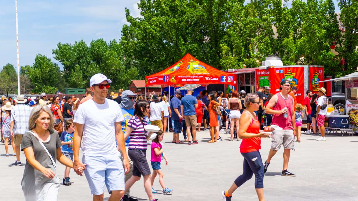 People enjoy the 2019 Utah Tacofest. Utahns have the opportunity to sample tacos from 37 vendors from across the state, but the 2023 Tacofest will offer much more than tacos Saturday and Sunday from 10 a.m. to 8 p.m. at the Utah State Fairpark.