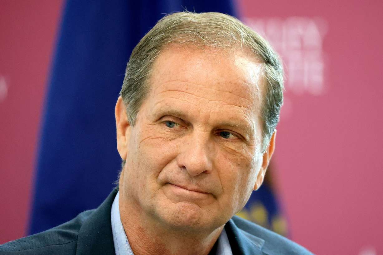 Rep. Chris Stewart, R-Utah, speaks during Sutherland Institute’s 2023 Congressional Series at the Hinckley Institute of Politics at the University of Utah in Salt Lake City on Thursday.