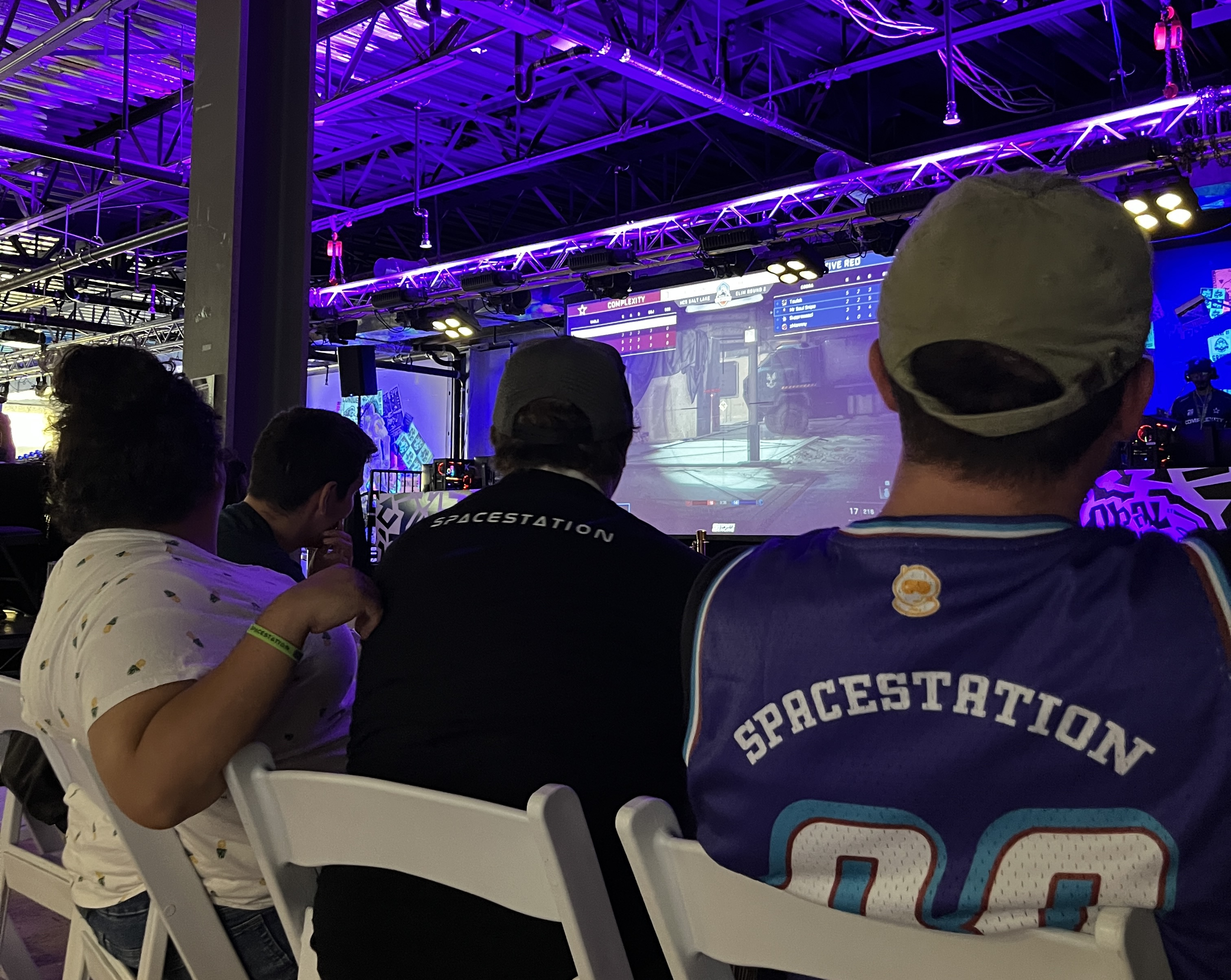 Halo fans watch SSG battle Optic Gaming on the big screen during the Halo Championship Series Global Invitational-Salt Lake City semifinals Saturday. Layton-based Spacestation Gaming (SSG) is hosting the first-of-its-kind event, Aug. 4-6 at the Gateway.