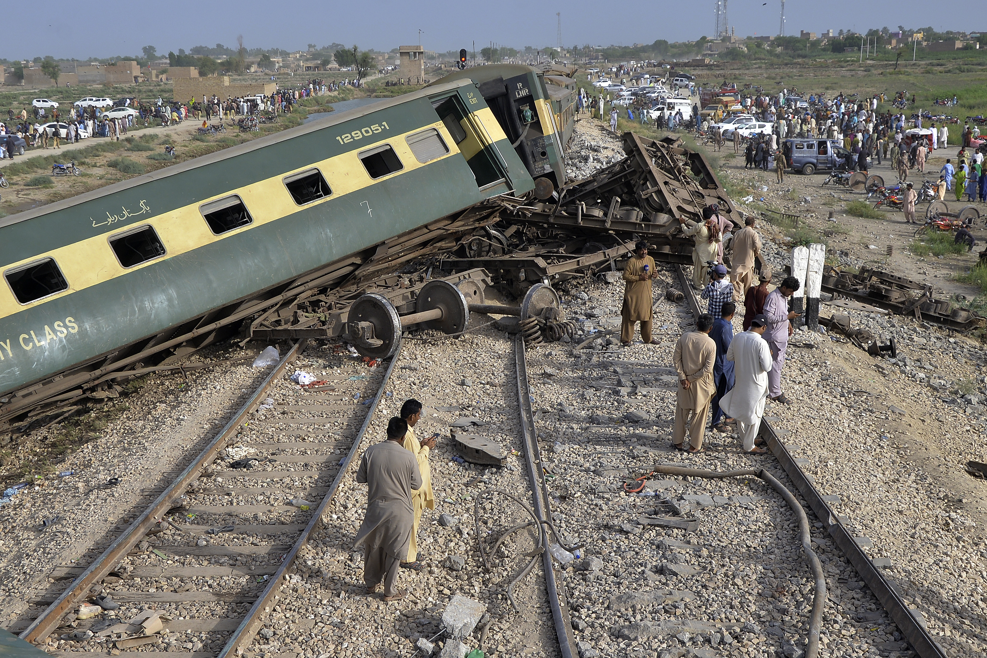 Railway officials say some passengers were killed and dozens more injured when a train derailed near the town of Nawabshah in southern Sindh province in Pakistan. 
