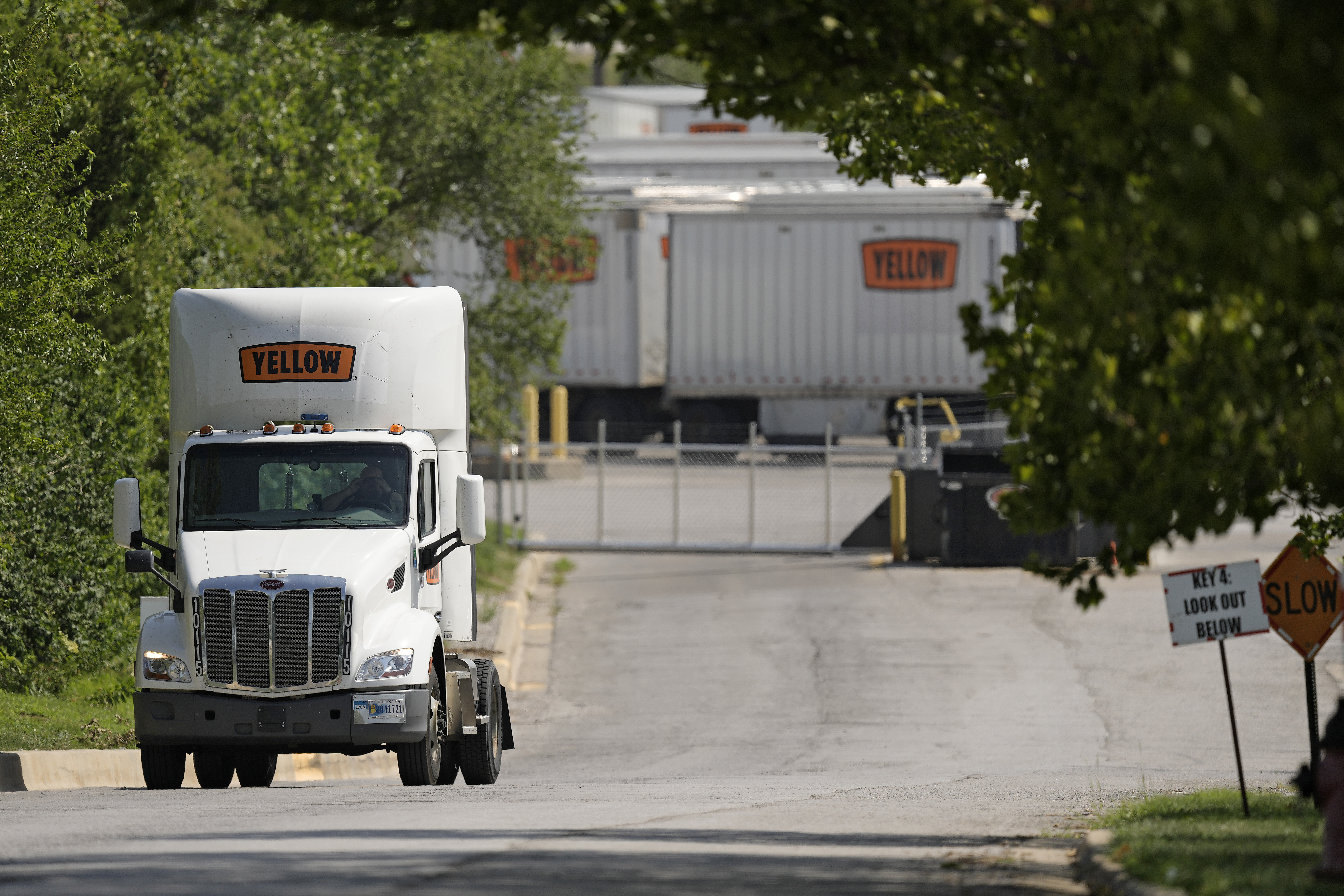 Yellow Corp. trucks are seen at a YRC Freight terminal July 28, in Kansas City, Mo. Yellow Corp. has declared bankruptcy after years of financial struggles and growing debt, marking a significant shift for the U.S. transportation industry and shippers nationwide.